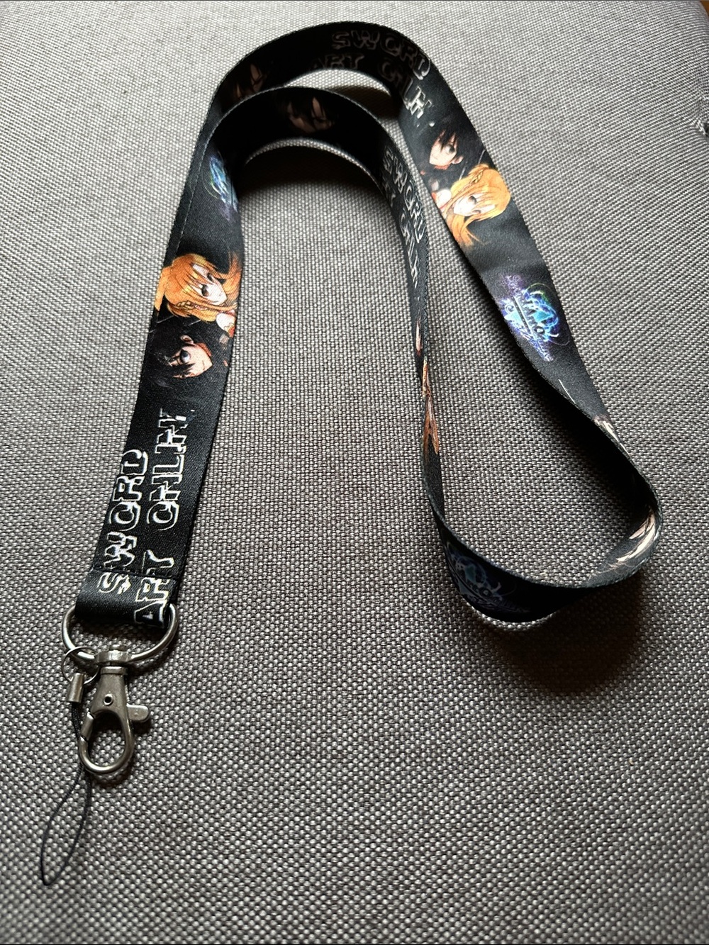 Anime Sword Art Online Kirito Asuna Lanyard, Keychain, ID Holder